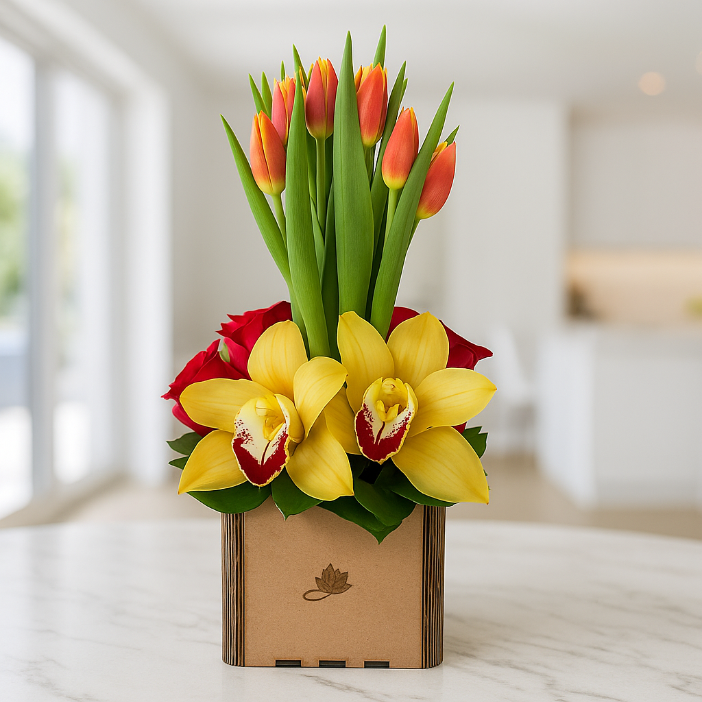 Cumpleaños - Tulipanes y Orquídeas