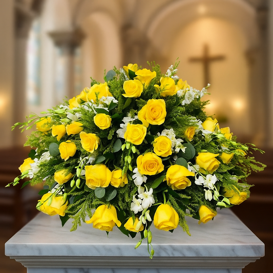 Recuerdo Luminoso: Homenaje en Rosas Amarillas