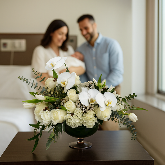 Lux Cup de Orquídeas y Rosas en Copa de Cristal