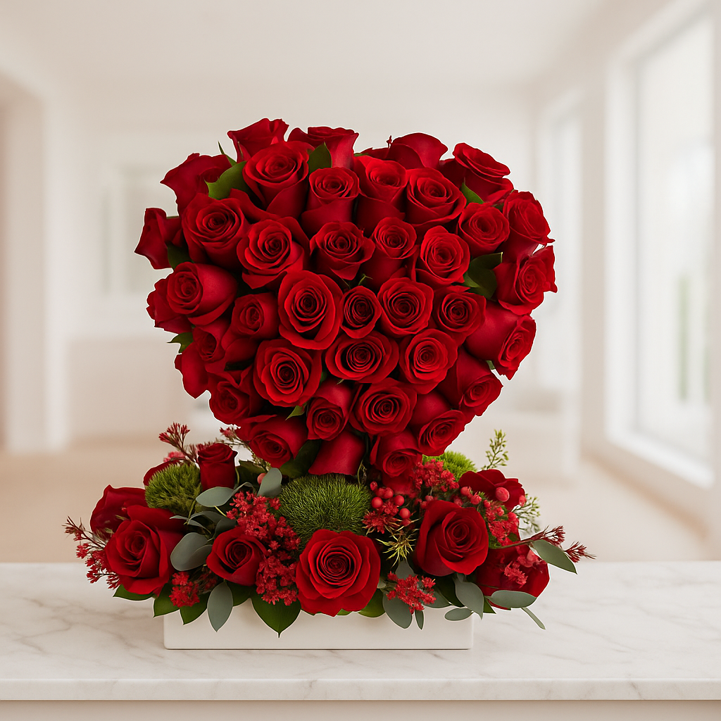 Corazón Eterno (Arreglo de Rosas Rojas)