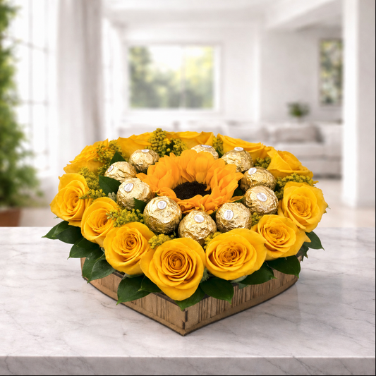Corazón Dorado (Flores Amarillas)