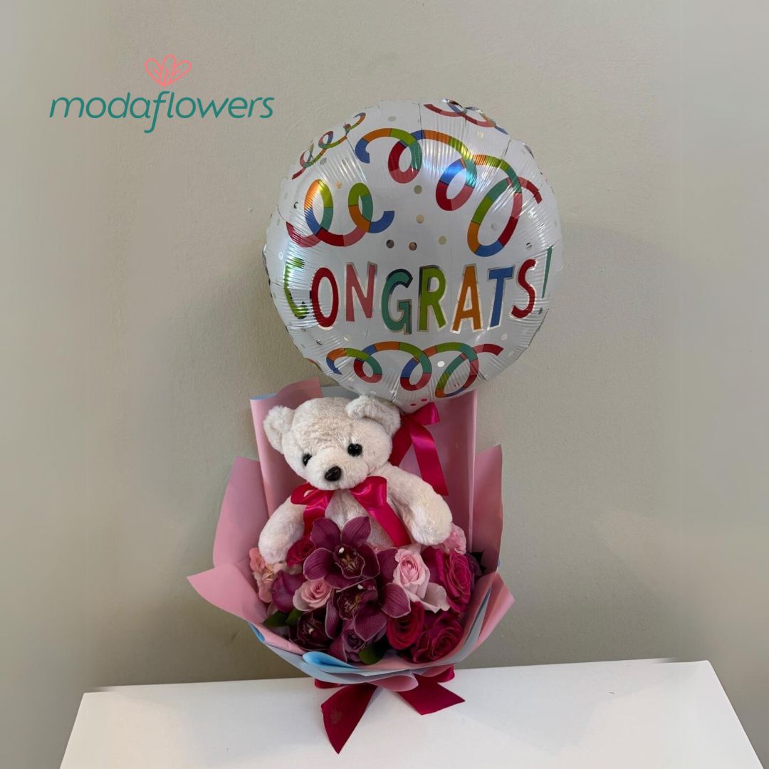 MF BOUQUET TEDDY BEAR